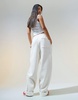 ASOS DESIGN oversized sweatpants with turnback hem detail in oatmeal heather