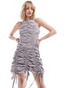 Amy Lynn Erin adjustable ruffle bow tie mini dress in gray