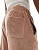 ASOS DESIGN oversized velour sweatpants in brown - part of a set
