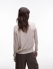 ARKET merino wool knit cardigan in off-white