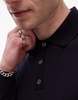 ARKET merino wool heavyweight long sleeve polo shirt in black