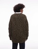 ARKET wool textured two-tone knit sweater in khaki