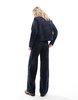 Vero Moda Remy wide leg patchwork jeans in dark blue denim - part of a set