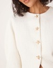 ASOS DESIGN boucle cocoon jacket with starfish buttons in buttermilk