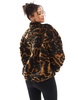 ASOS DESIGN borg oversized pull on zip through fleece in tiger print