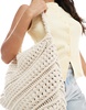 Accessorize knitted oversized shoulder bag in ecru