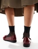 ASOS DESIGN Mentor bow loafer flat shoes in burgundy patent