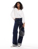 ASOS DESIGN v neck pocket detail soft blouse in ivory