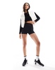 Bershka nylon cropped boxy vest in ecru