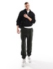 ASOS DESIGN premium heavyweight oversized sweatpants 400gsm in dark green