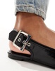 ASOS DESIGN Legion buckle ballet flats in black