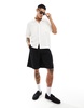 Bershka premium pocket shirt in white