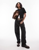 ARKET soft touch fluffy cardigan with short sleeves in black