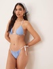 Abercrombie & Fitch cheeky tie side bikini bottom in blue - part of a set