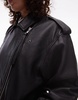 AllSaints Daylen relaxed leather biker jacket in black
