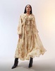 ASOS EDITION Curve chiffon raw edge ruffle maxi dress with drawstring waist in cream floral print