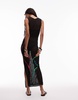Topshop knit embroidered dress in black