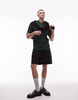 ARKET pique jersey short sleeve polo shirt in dark green