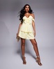 ASOS LUXE linen look shorts in buttermilk - part of a set