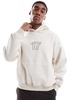 Bershka relentless back graphic hoodie in chocolate