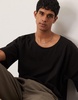ASOS DESIGN oversized dropped shoulder boxy T-shirt with scoop neck in black