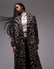 AllSaints Mabel wool blend coat in leopard