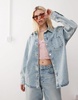 Reclaimed Vintage oversized western denim shacket in bleach wash - part of a set