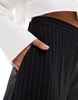 ASOS DESIGN tailored relaxed straight leg dad pants in black pinstripe