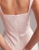 ASOS DESIGN Bridesmaid satin square neck maxi dress in soft pink