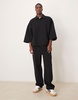 ASOS DESIGN extreme oversized sweatshirt with 3/4 length sleeve in black - part of a set