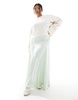 ASOS DESIGN Curve volume maxi skirt in sage