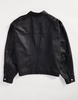 ASOS DESIGN premium real leather harrington jacket in black