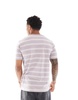 Brave Soul horizontal stripe T-shirt in dusty purple & white