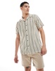 Brave Soul chino shorts with drawcord waist in stone