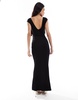 ASOS DESIGN knot strap detail midi dress in black