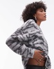 Topshop knit fluffy relaxed ultimate sweater in gray pattern