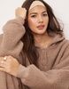 ASOS DESIGN lounge borg oversized hoodie & sweatpants set in taupe