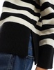 Bershka high neck striped sweater in black