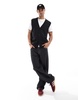 ASOS DESIGN oversized v neck jersey cardigan in black