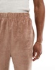 ASOS DESIGN oversized velour sweatpants in brown - part of a set