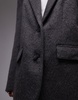Topshop brushed wool mix blazer coat in gray