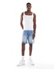 ASOS DESIGN muscle fit rib tank top with square neck in white