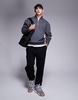 ASOS DESIGN premium heavyweight oversized quarter zip sweatshirt 400gsm in washed black