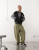Aape By A Bathing Ape logo college varisty jacket in black