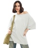 ASOS DESIGN waffle knit off the shoulder relaxed t-shirt in washed sage