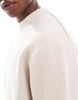 Bershka knitted boxy fit sweater in ecru