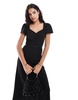 ASOS DESIGN button through midi tea dress with tie back in black