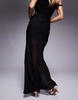 ASOS DESIGN sheer maxi skirt with mini lining in black