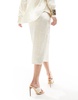 Vero Moda Aware satin plisse midi skirt in cream - part of a set