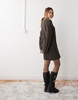 Weekday Fiona chunky ribbed knit mini dress in dark brown melange exclusive to ASOS